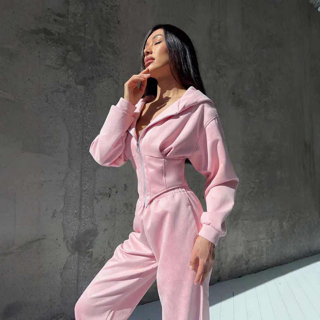 Combinaison sportive pour femmes avec fermeture éclair et col haut Chic und Stil