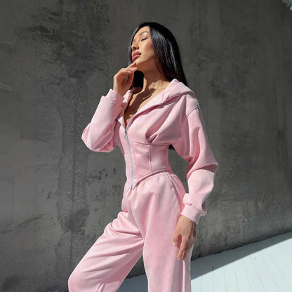 Combinaison sportive pour femmes avec fermeture éclair et col haut Chic und Stil