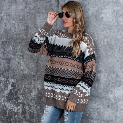 Pull en tricot pour femmes avec motif graphique et coupe décontractée Chic und Stil