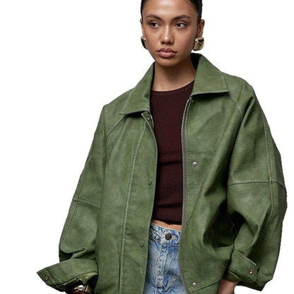 Chic und Stil Veste oversize décontractée pour femmes en daim vegan