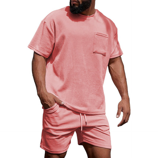 Hommes T-shirt à manches courtes et short tenue de loisirs Chic und Stil