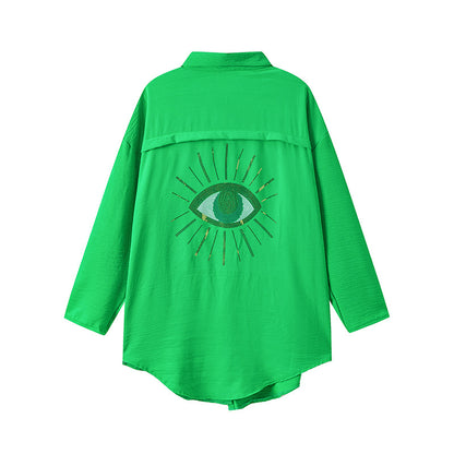 Chemise à boutons graphique pour femmes grande taille Chic und Stil