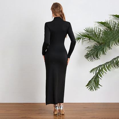 Dames Élégante Robe Maxi Longue À Fente Chic und Stil
