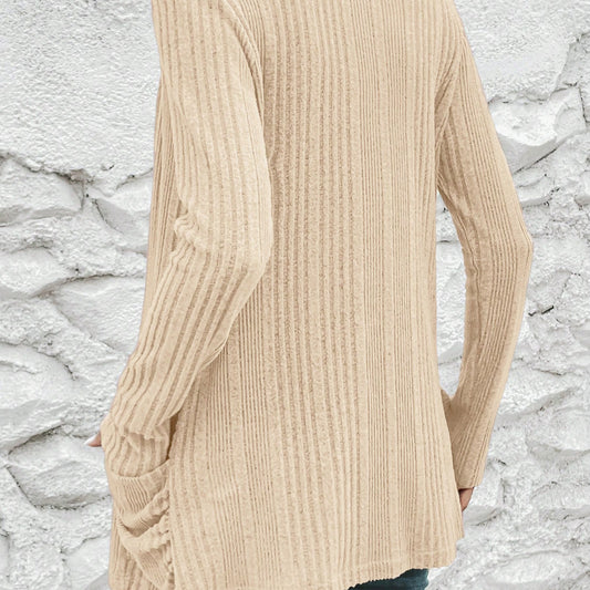 Cardigan long femme avec une fine structure en rib et des poches pratiques Chic und Stil