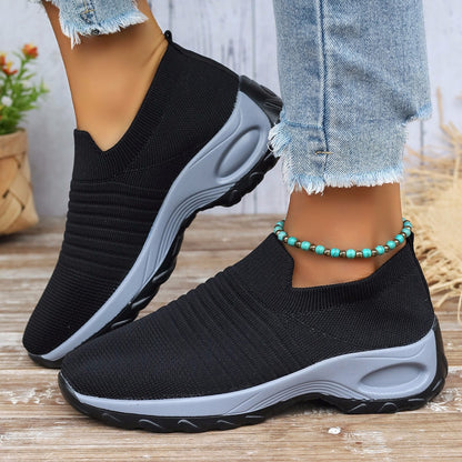 Dames Baskets Slip-On Respirantes avec Insert Élastique Chic und Stil