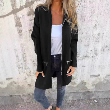 Dame veste de transition en tissu léger avec poches zippées pratiques Chic und Stil