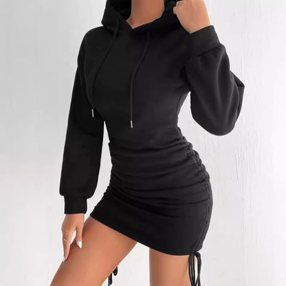 Robe à capuche pour femmes avec ourlet froncé et coupe confortable Chic und Stil