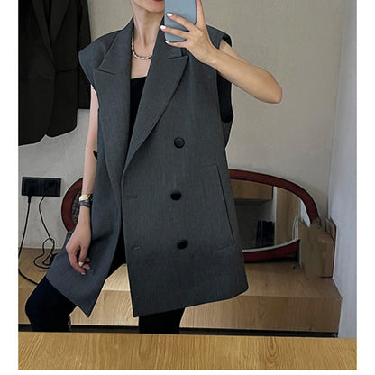 Blazer sans manches oversize croisé pour femmes Chic und Stil