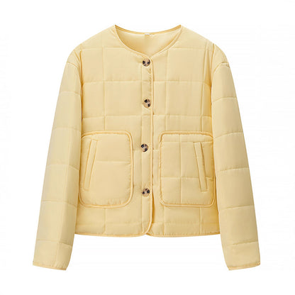 Dame veste matelassée avec poches pratiques et design sans bouton Chic und Stil