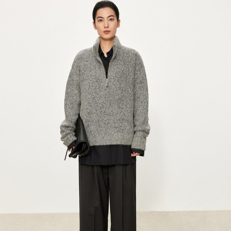 Dames gilet en maille douillette avec décolleté en V et coupe oversize Chic und Stil