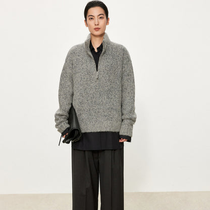 Dames gilet en maille douillette avec décolleté en V et coupe oversize Chic und Stil