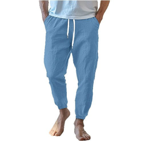 Casual linen pants for men with elastic waist and practical pockets Chic and Style