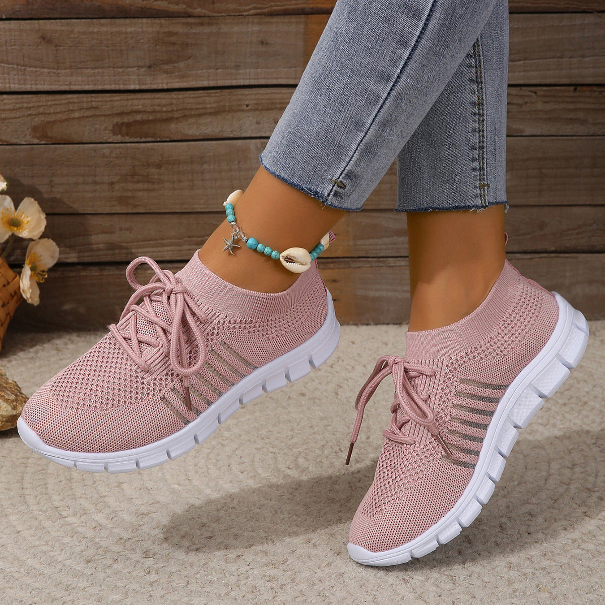 Baskets de sport pour femmes avec dessus en tricot respirant Chic und Stil