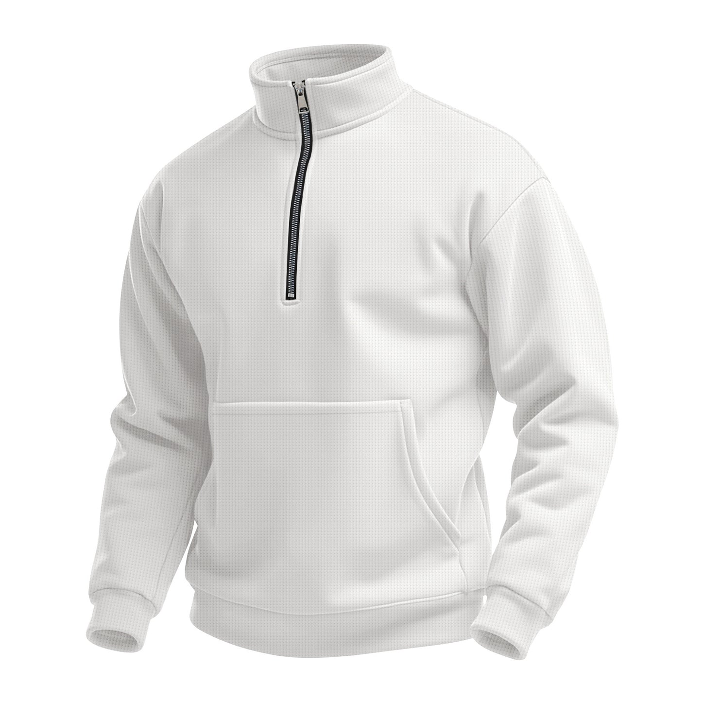 Fleece pullover for men with high collar and practical kangaroo pocket Chic and Style