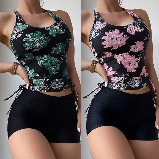 Ensemble de tankini pour femmes avec haut floral et shorts confortables Chic und Stil