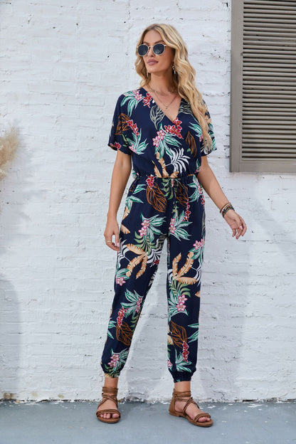 Dames Imprimé Floral Détendu Salopette Chic und Stil
