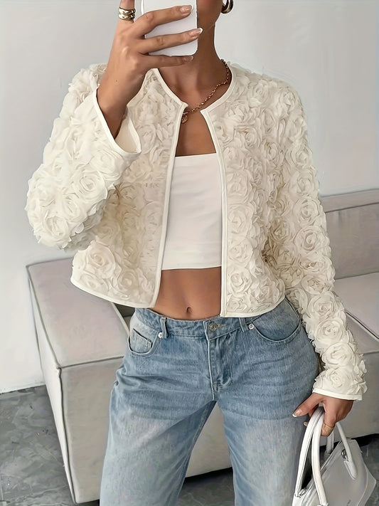 Veste à fleurs pour dames au design élégant avec motif floral texturé Chic und Stil