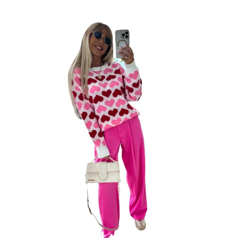 Pull femme avec motif en cœur et coupe confortable Chic und Stil