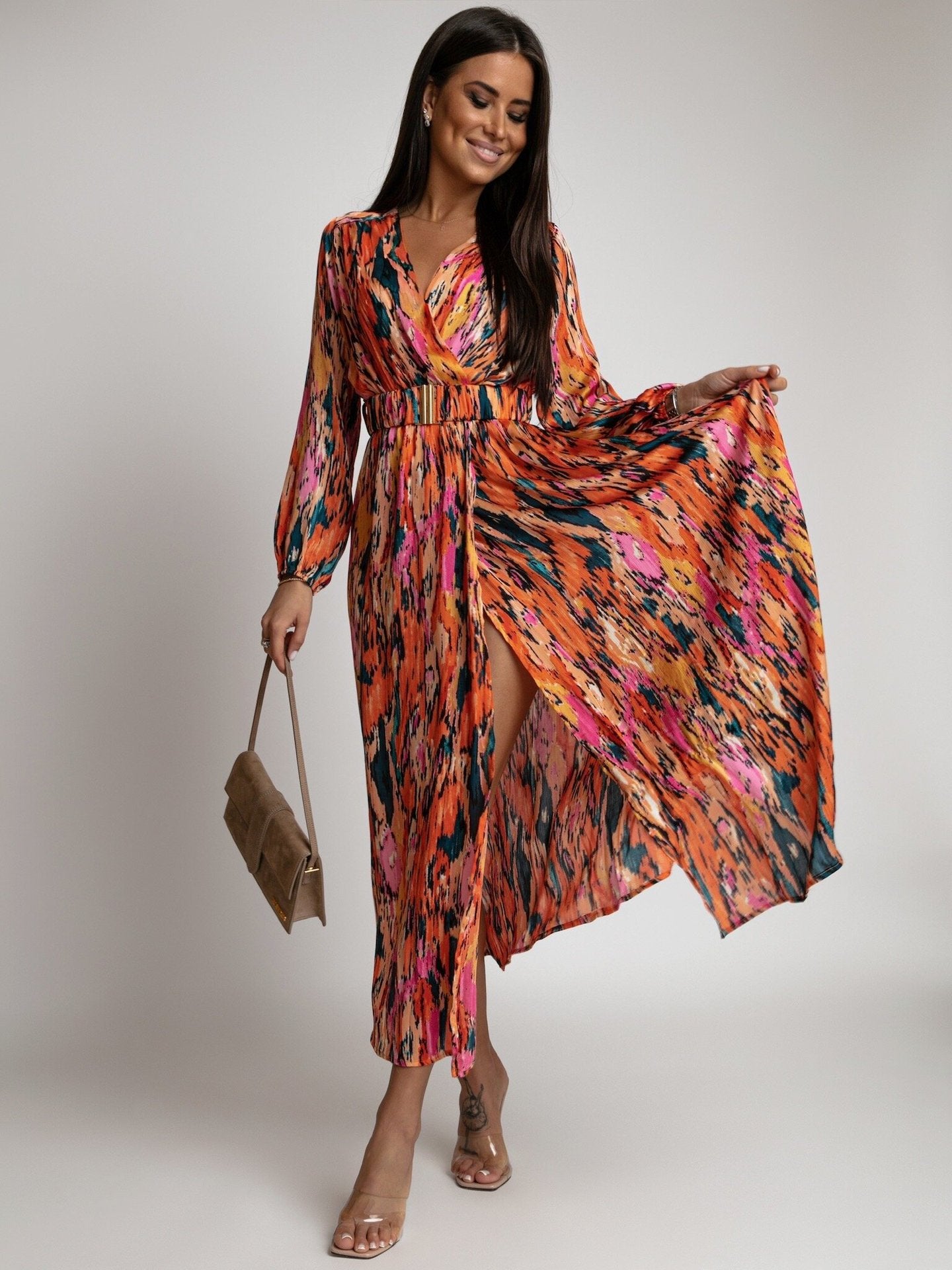 Robe Maxi Wrap Éclatante pour Femmes Chic und Stil