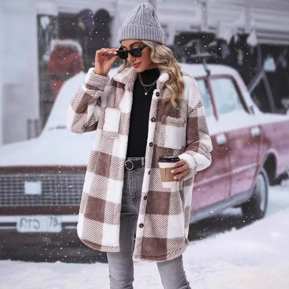 Dames Flanel-Hiver Veste Chic und Stil