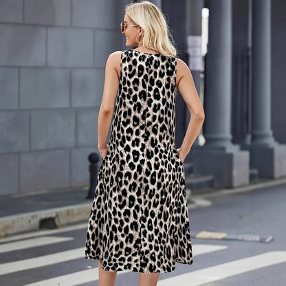 Robe d'été pour femmes avec un motif léopard tendance et poches pratiques Chic und Stil