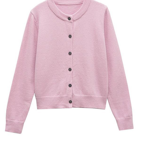 Knit jacket for women with button placket in high-quality material Chic and Style