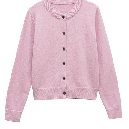 Knit jacket for women with button placket in high-quality material Chic and Style