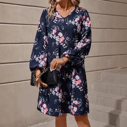 Robe chemise femme avec design floral et manches volumineuses Chic und Stil