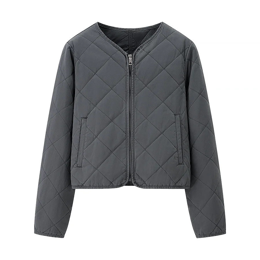 Quilted transition jacket for women with practical pockets and stylish stand-up collar Chic and Style