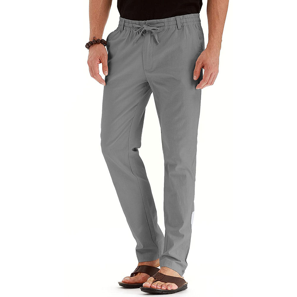 Casual linen pants for men with elastic waistband and comfortable fit Chic and Style