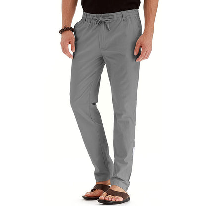 Casual linen pants for men with elastic waistband and comfortable fit Chic and Style