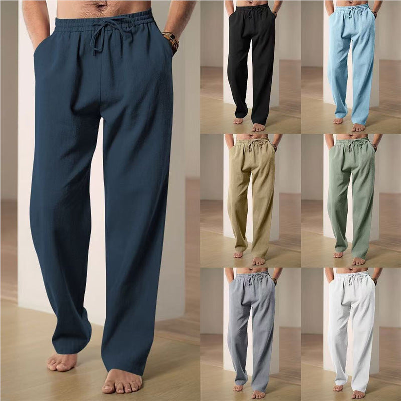 Casual linen pants for men with elastic waistband and side pockets Chic and Style