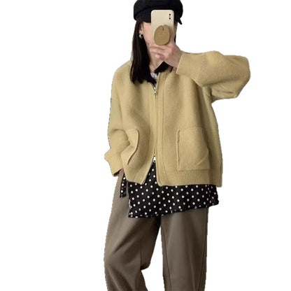 Dames Casual Oversized Gilet en Tricot avec Capuche et Poches Chic und Stil