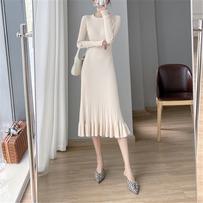 Robe en tricot pour femmes avec une élégante structure en côtes et un ourlet fluide Chic und Stil