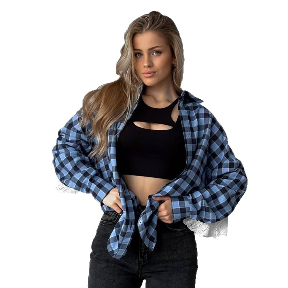 Chemise carotte pour femmes avec des détails en dentelle romantiques Chic und Stil