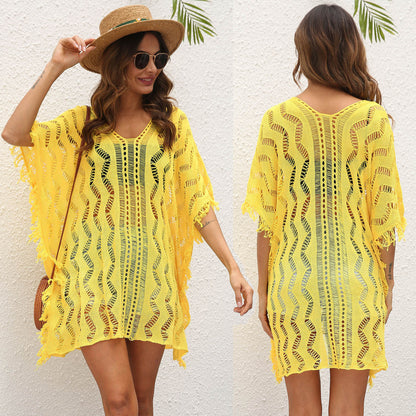 Dames Breezy Crochet Plage Couverture Poncho Chic und Stil