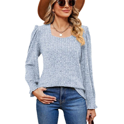 Dames pull mode avec manches ballon Chic und Stil