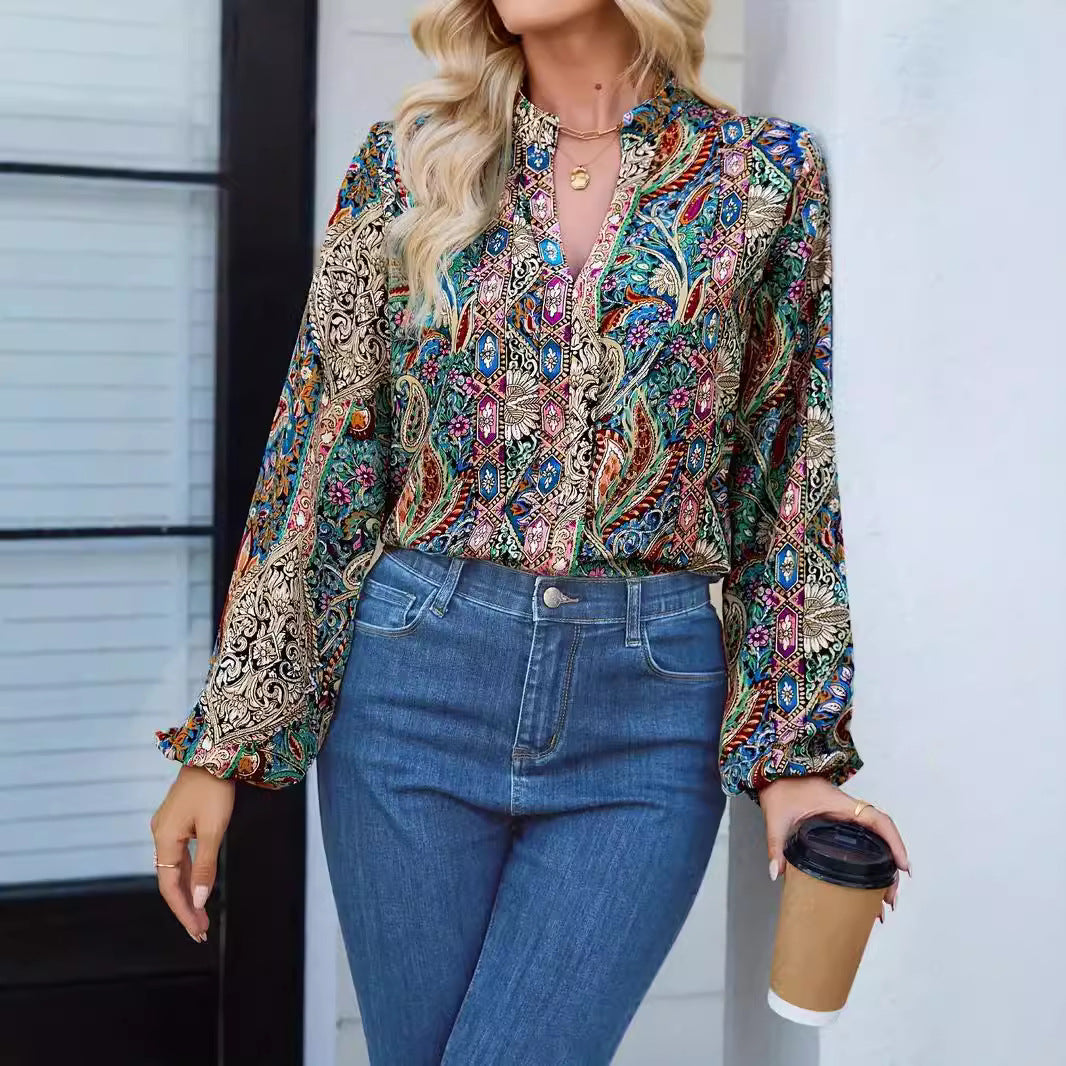 Dames élégante blouse imprimée Chic und Stil