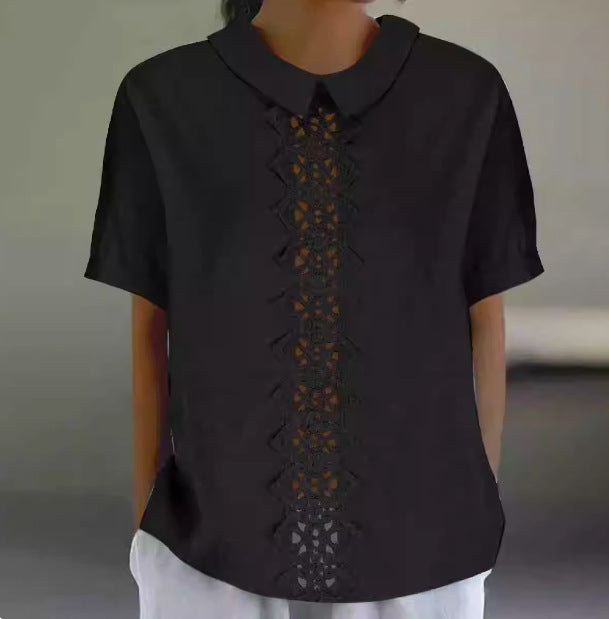 Ladies Light Lace Panel Blouse Chic and Style