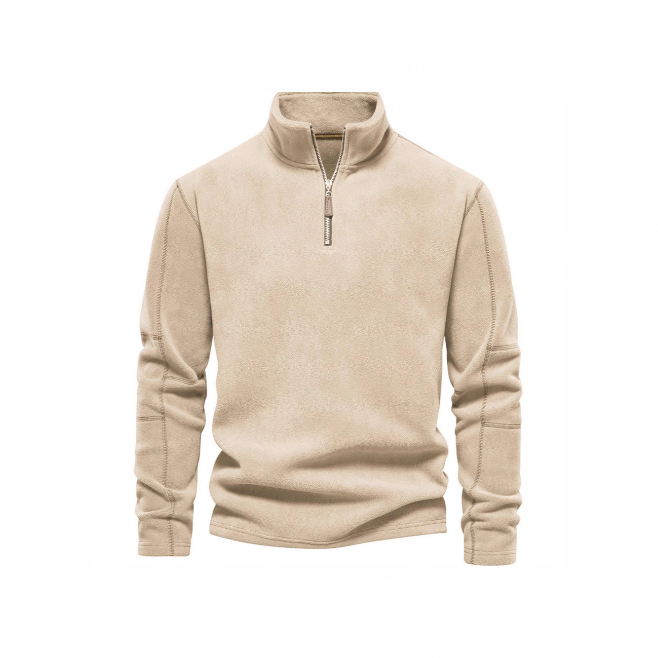Men's Fleece Pullover with practical zip elements and high collar Chic and Style