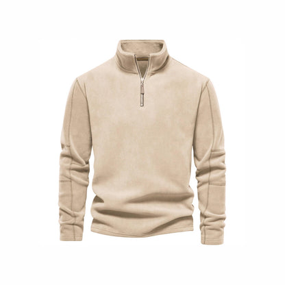 Men's Fleece Pullover with practical zip elements and high collar Chic and Style