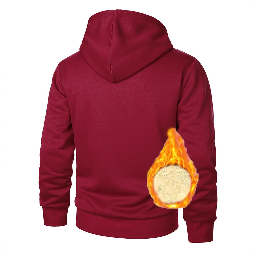 Veste à capuche en polaire pour hommes avec doublure chauffante et poches zippées pratiques Chic und Stil