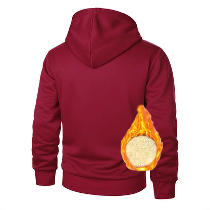Veste à capuche en polaire pour hommes avec doublure chauffante et poches zippées pratiques Chic und Stil