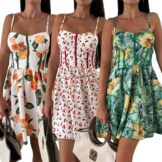 Robe Mini A-Ligne Imprimé Floral Chic und Stil