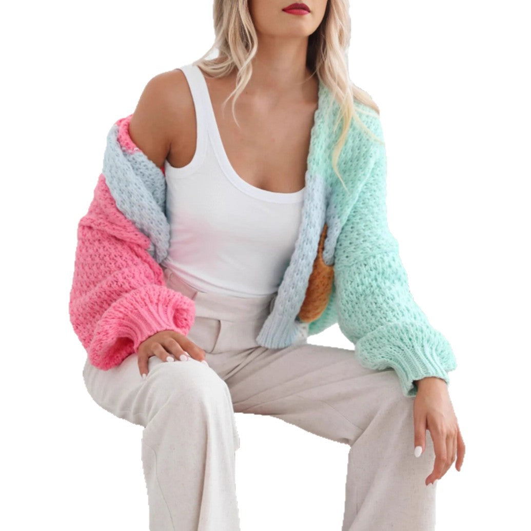 Pull en maille confortable pour dames avec des manches oversize et une combinaison de couleurs Chic und Stil