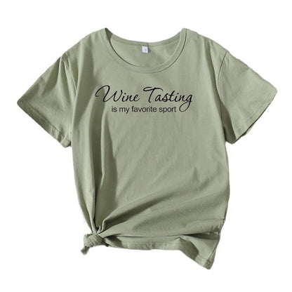 T-shirt de loisirs pour femmes Chic und Stil Vin Dégustation