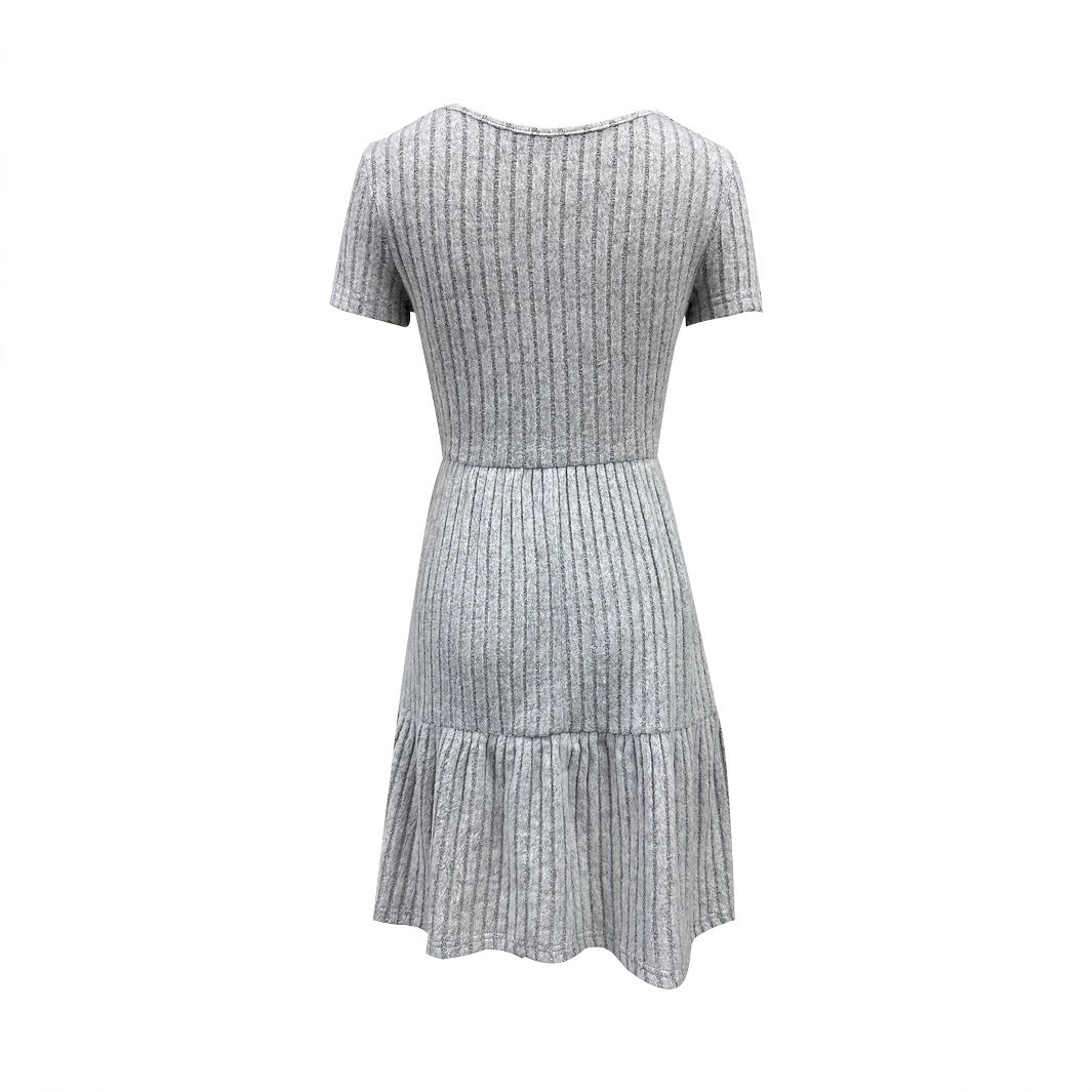 Robe d'été pour femmes avec structure côtelée et jupe évasée Chic und Stil