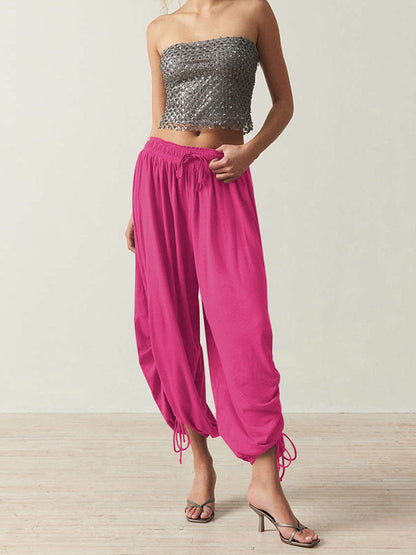 Casual harem pants for women with elastic waistband and drawstring Chic and Style