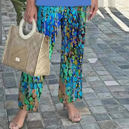 Women Chic layered tunic and artistic print pants Chic and Style