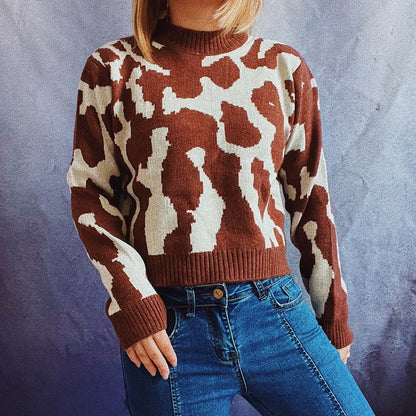 Pull femme à motifs avec impression animale moderne Chic und Stil